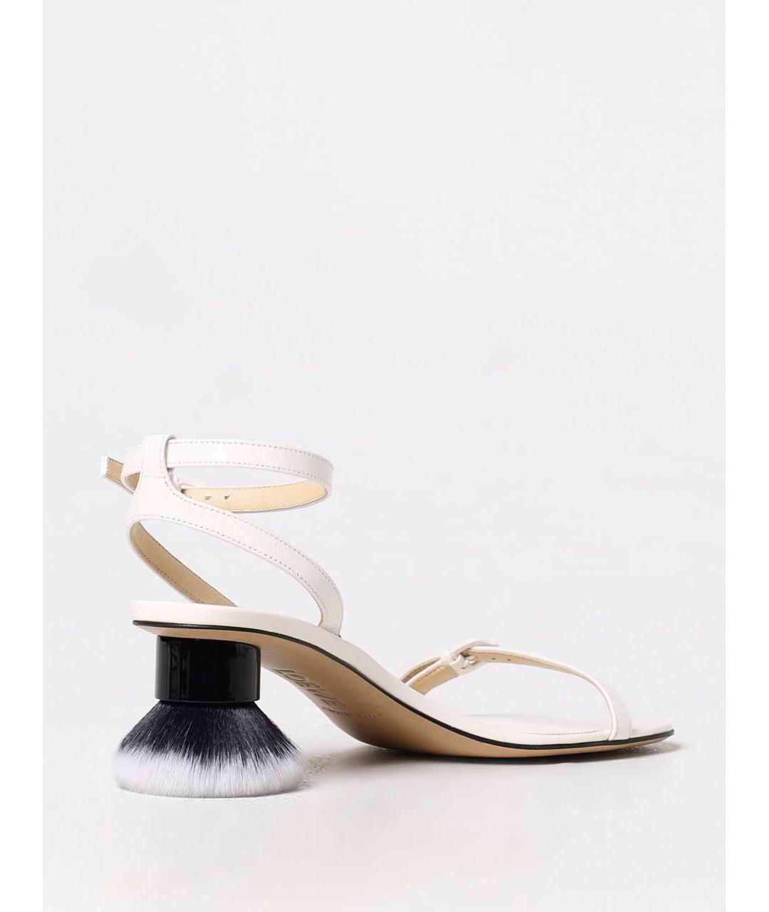 LOEWE Белые кожаные босоножки, фото 8