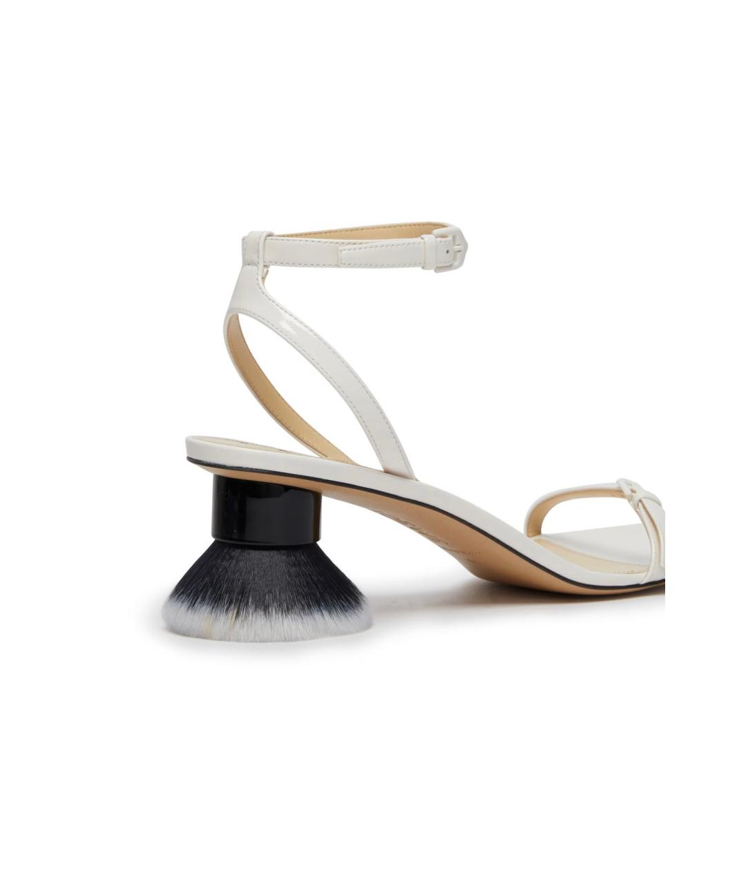 LOEWE Белые кожаные босоножки, фото 4