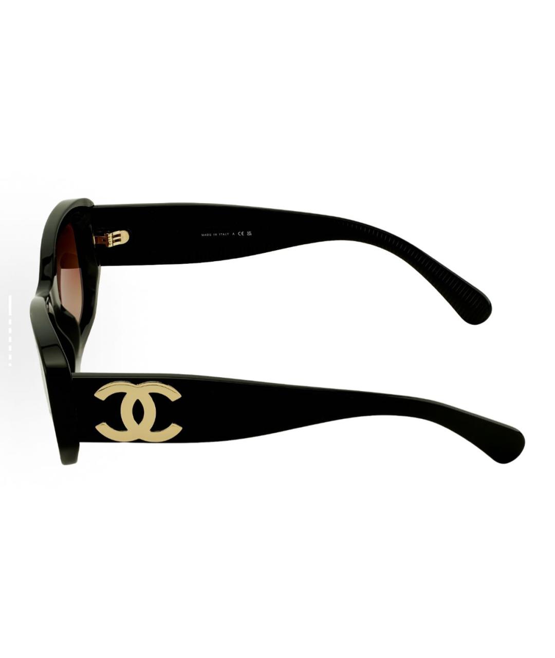 CHANEL Черные пластиковые солнцезащитные очки, фото 3