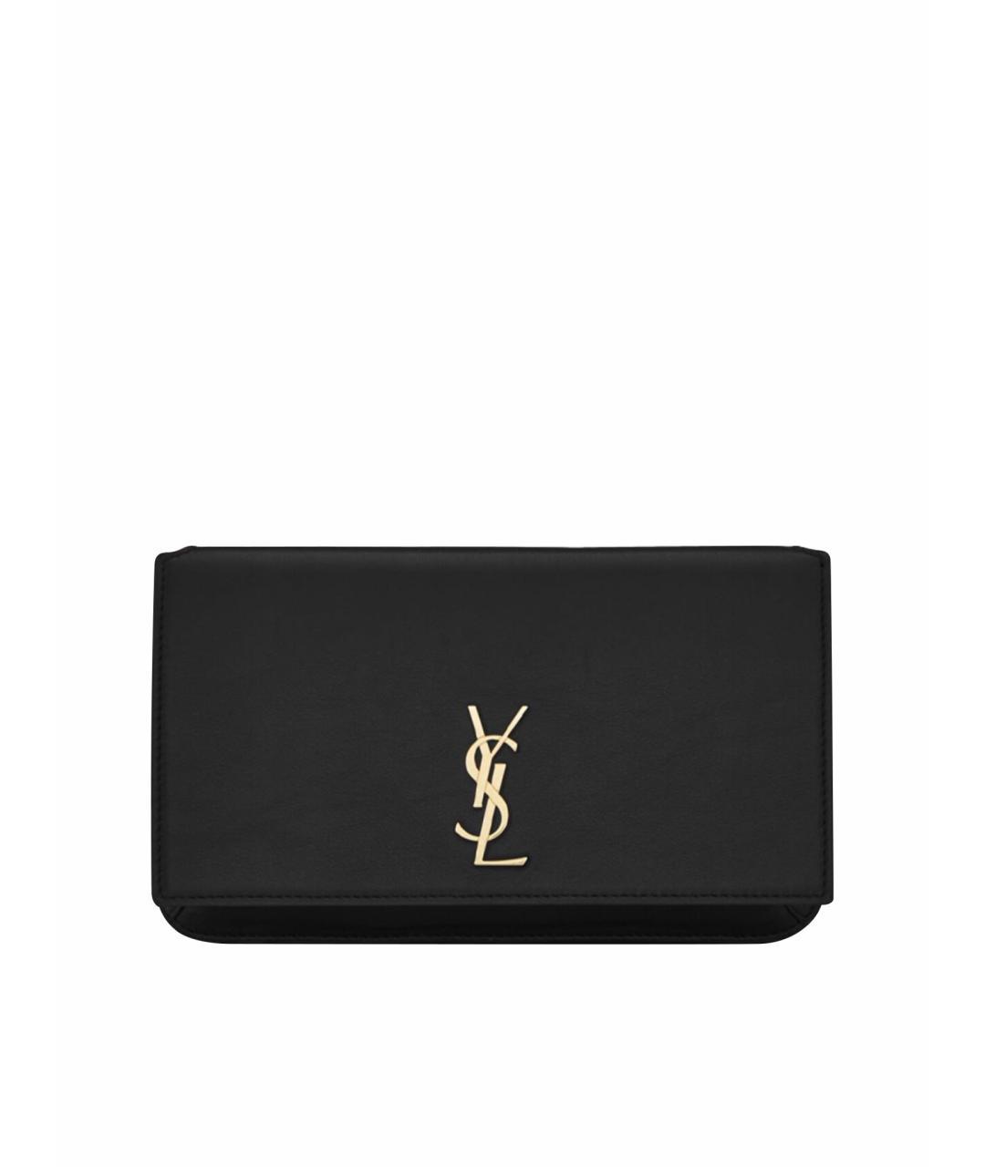 SAINT LAURENT Черная кожаная сумка через плечо, фото 3
