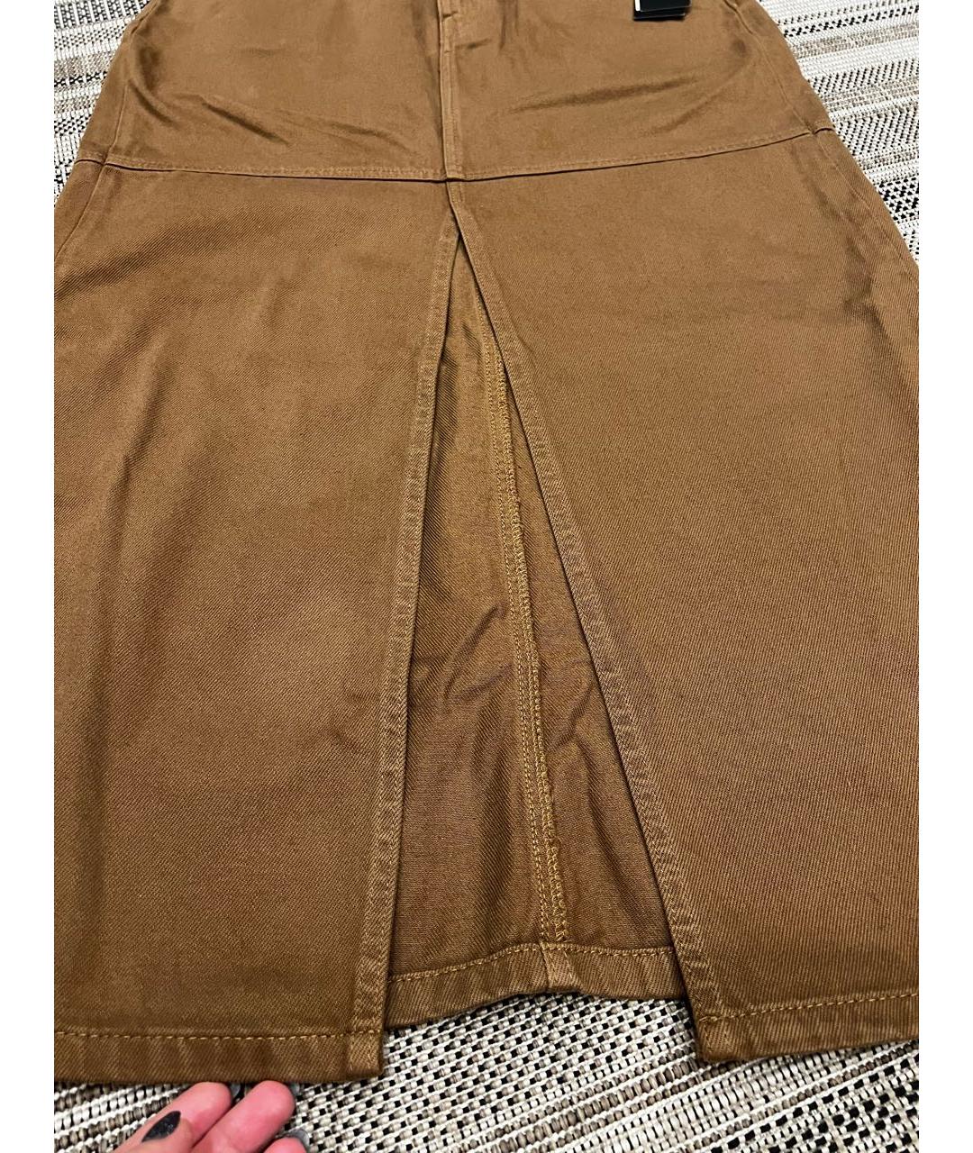 RALPH LAUREN Коричневая деним юбка макси, фото 4