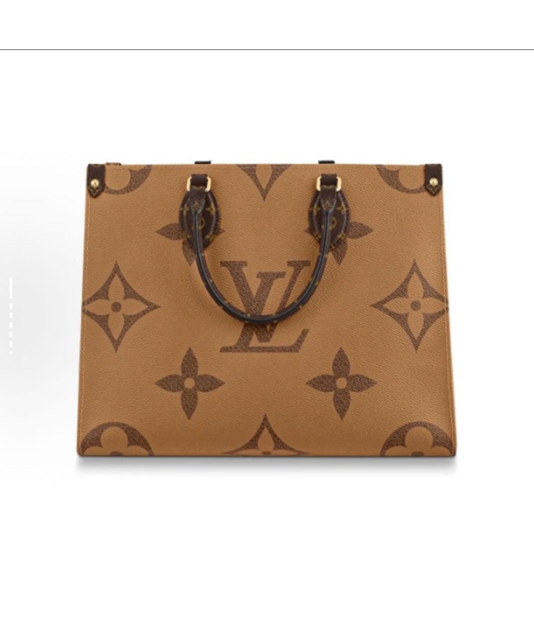 LOUIS VUITTON Коричневая кожаная сумка тоут, фото 3