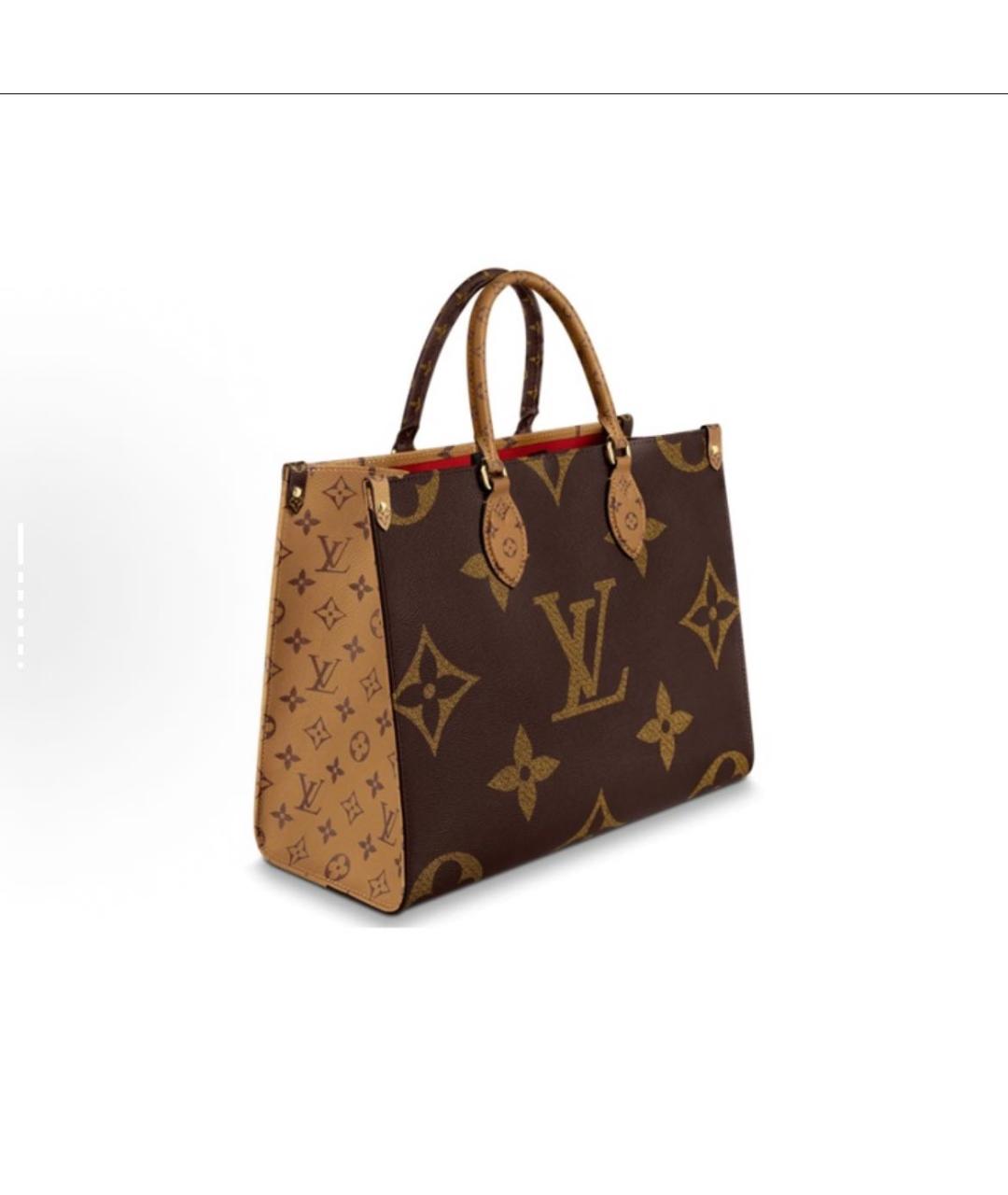 LOUIS VUITTON Коричневая кожаная сумка тоут, фото 2