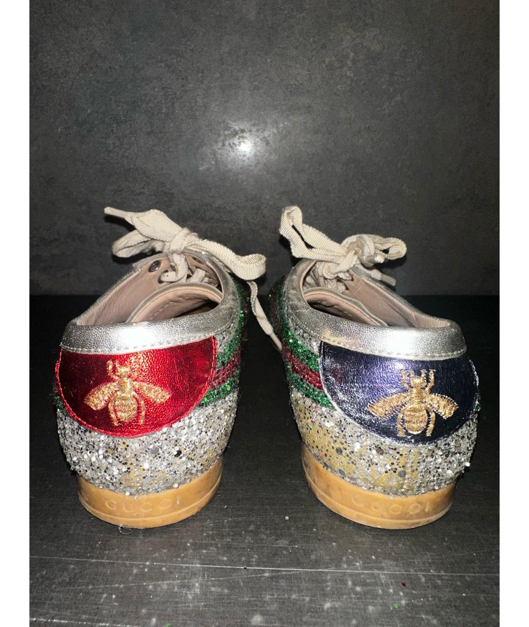 GUCCI Серебряные кеды, фото 4