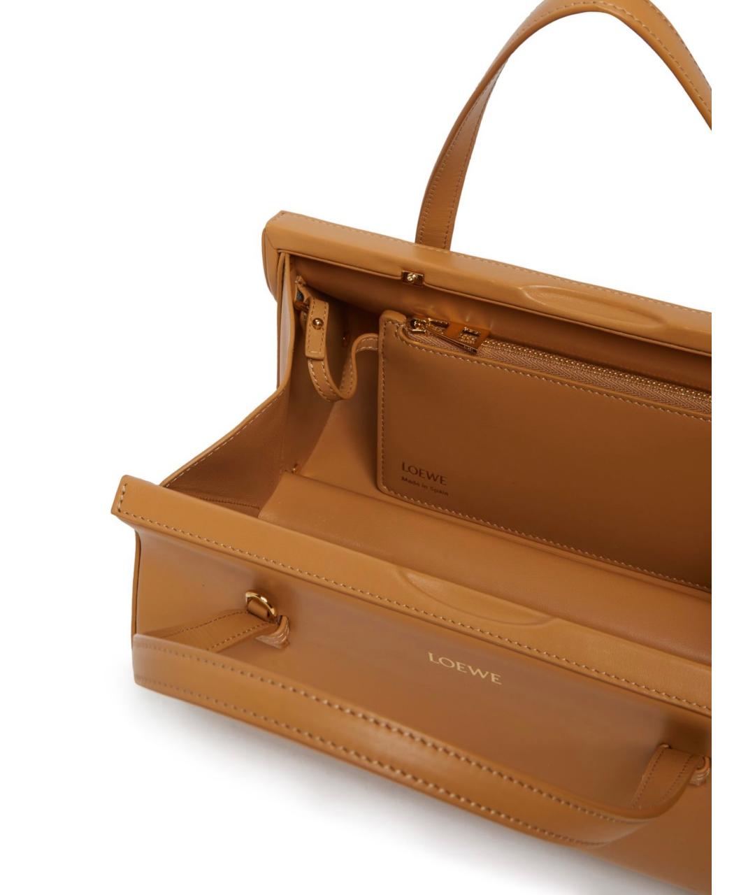 LOEWE Коричневая кожаная сумка через плечо, фото 4
