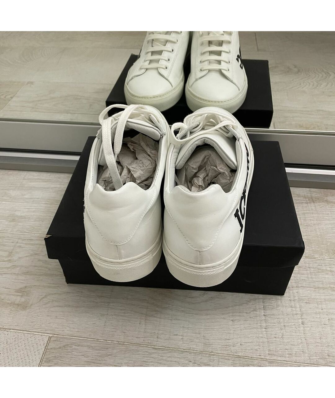 ICEBERG Белые кожаные низкие кроссовки / кеды, фото 2