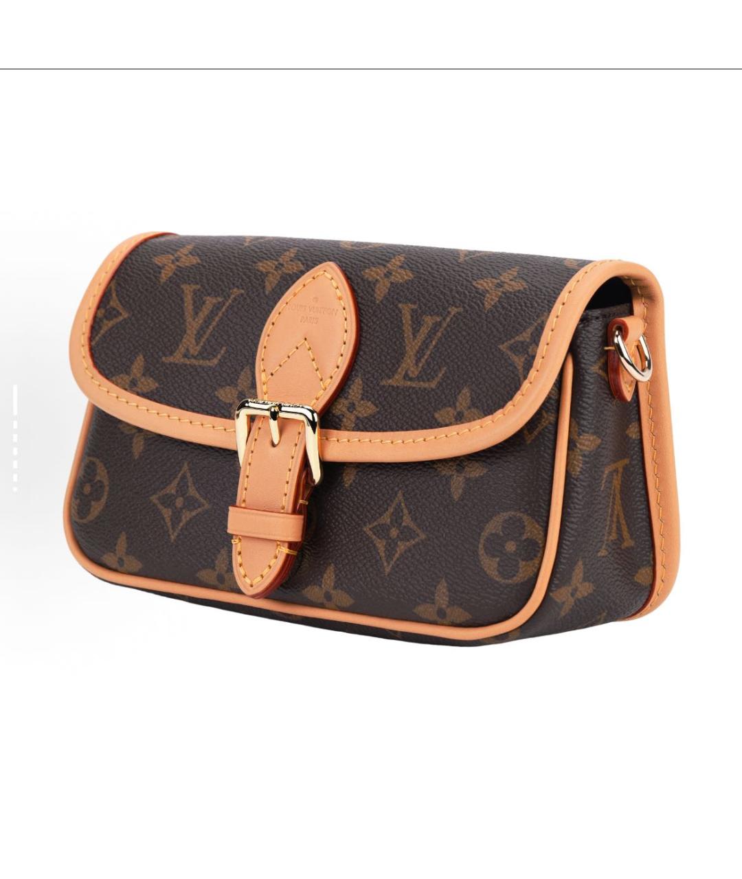 LOUIS VUITTON Коричневая кожаная сумка через плечо, фото 2