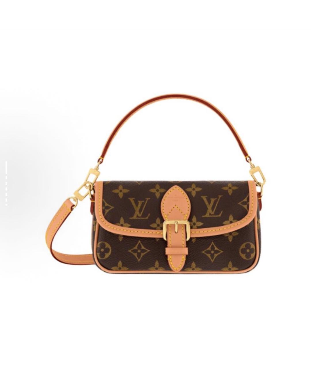 LOUIS VUITTON Коричневая кожаная сумка через плечо, фото 4