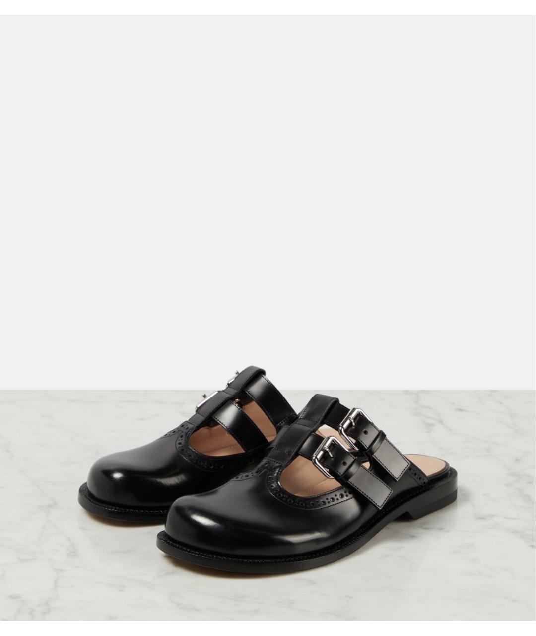 LOEWE Черные кожаные мюли, фото 2