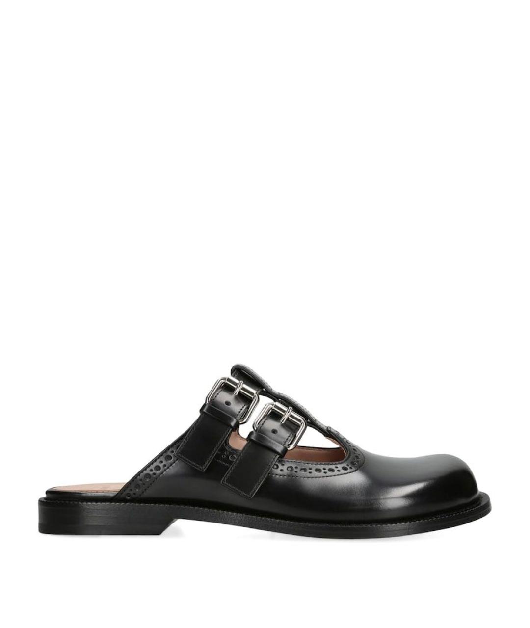 LOEWE Черные кожаные мюли, фото 7