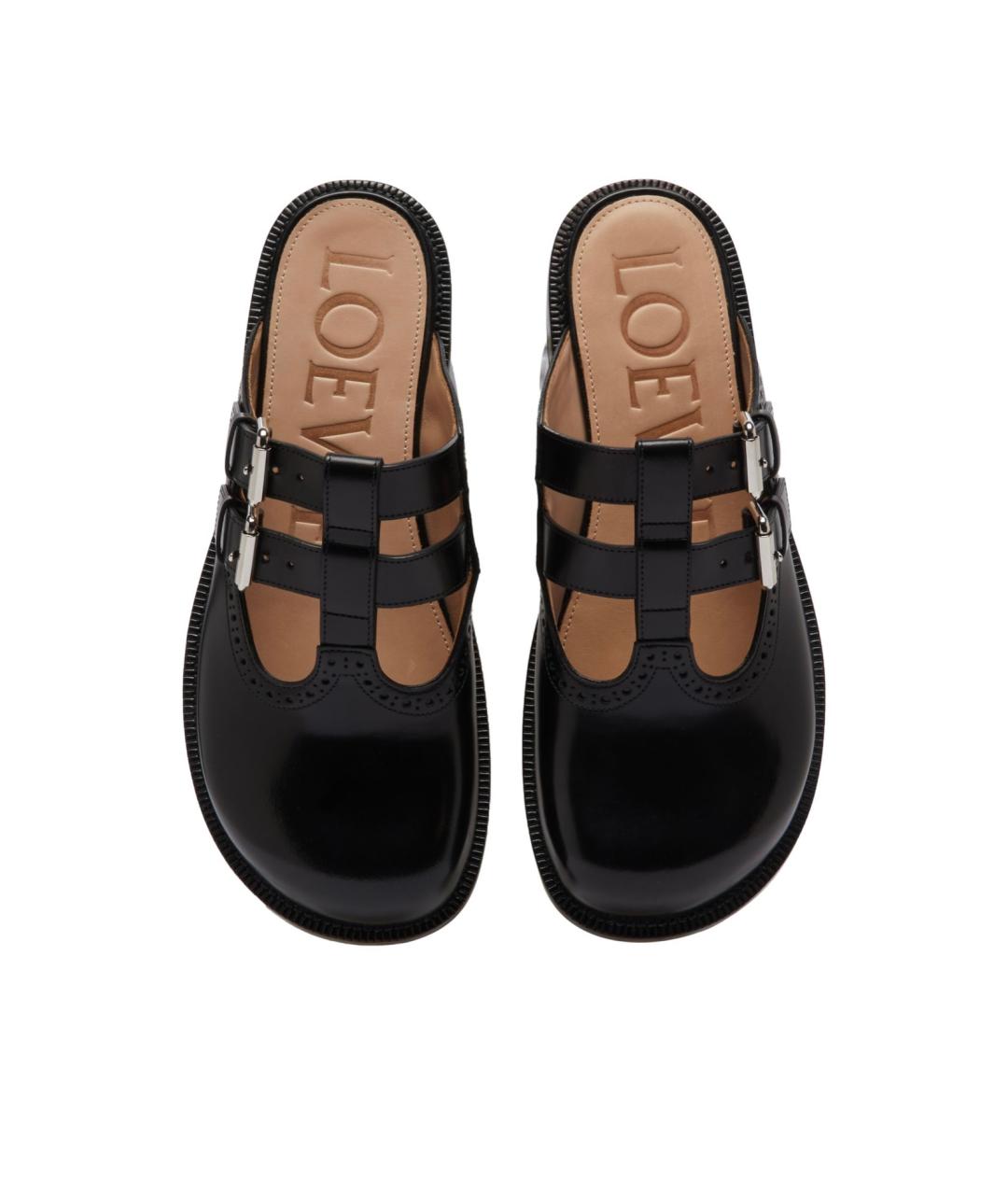 LOEWE Черные кожаные мюли, фото 3