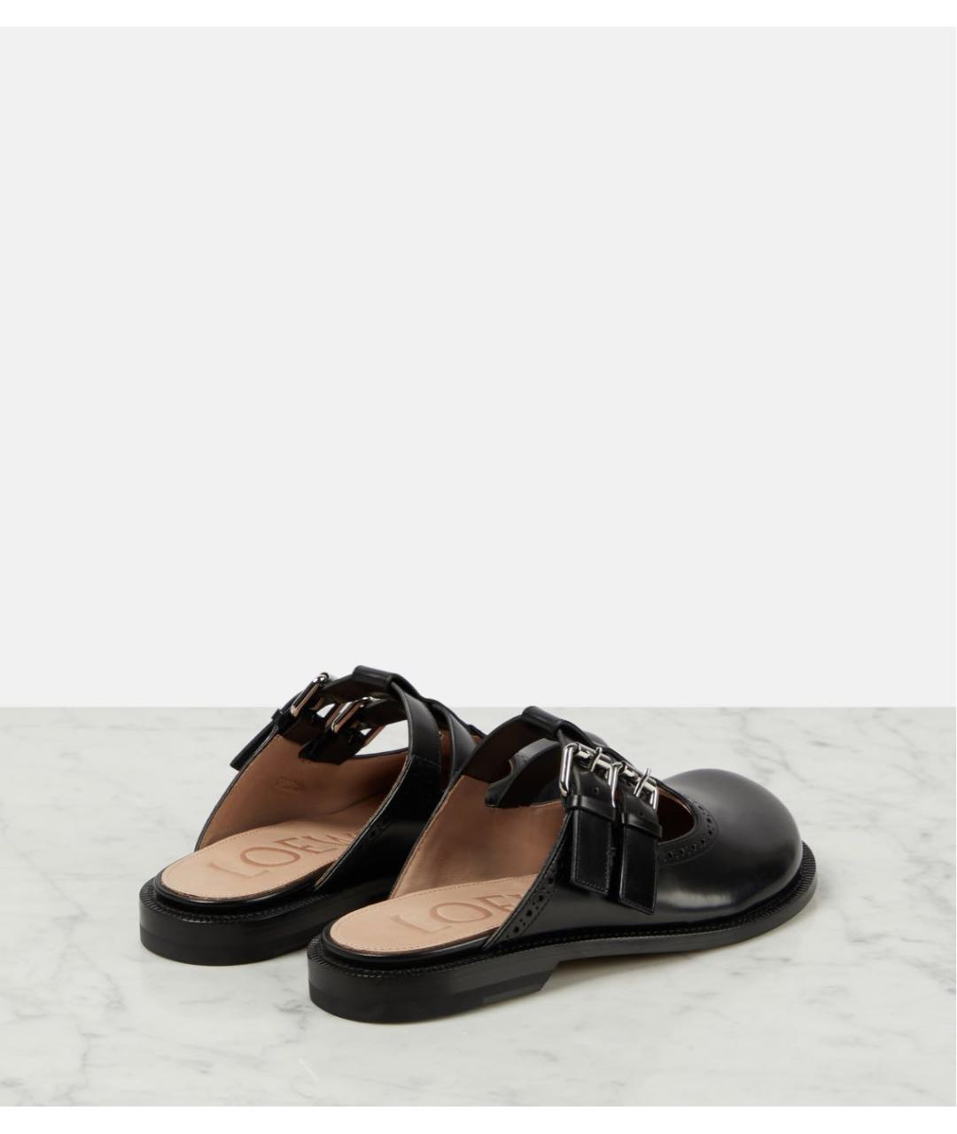 LOEWE Черные кожаные мюли, фото 3
