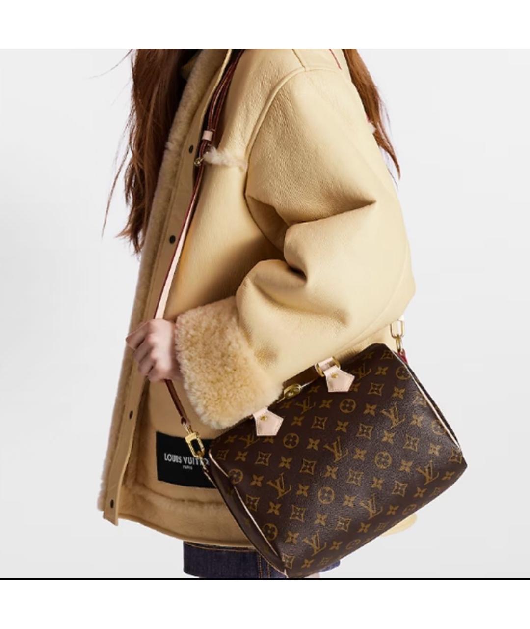 LOUIS VUITTON Коричневая кожаная сумка тоут, фото 4