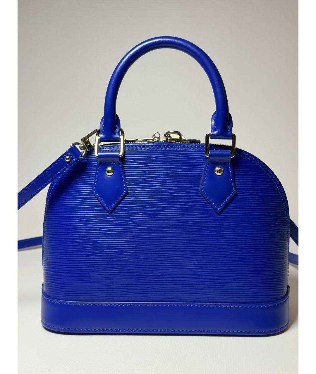 LOUIS VUITTON Синяя кожаная сумка с короткими ручками, фото 3