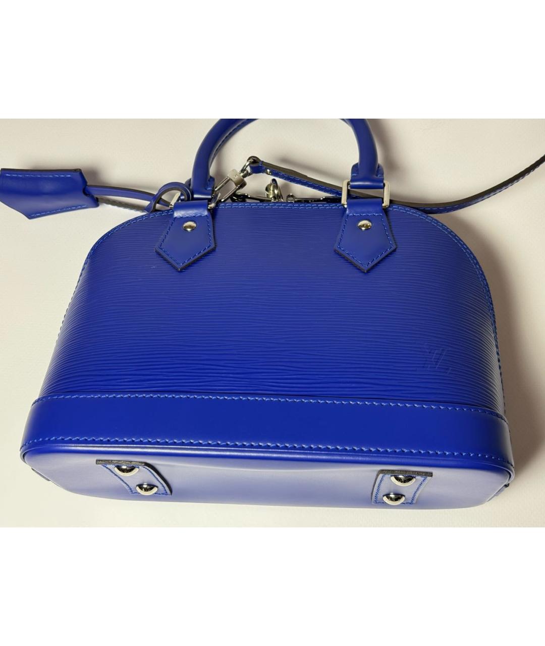 LOUIS VUITTON Синяя кожаная сумка с короткими ручками, фото 6