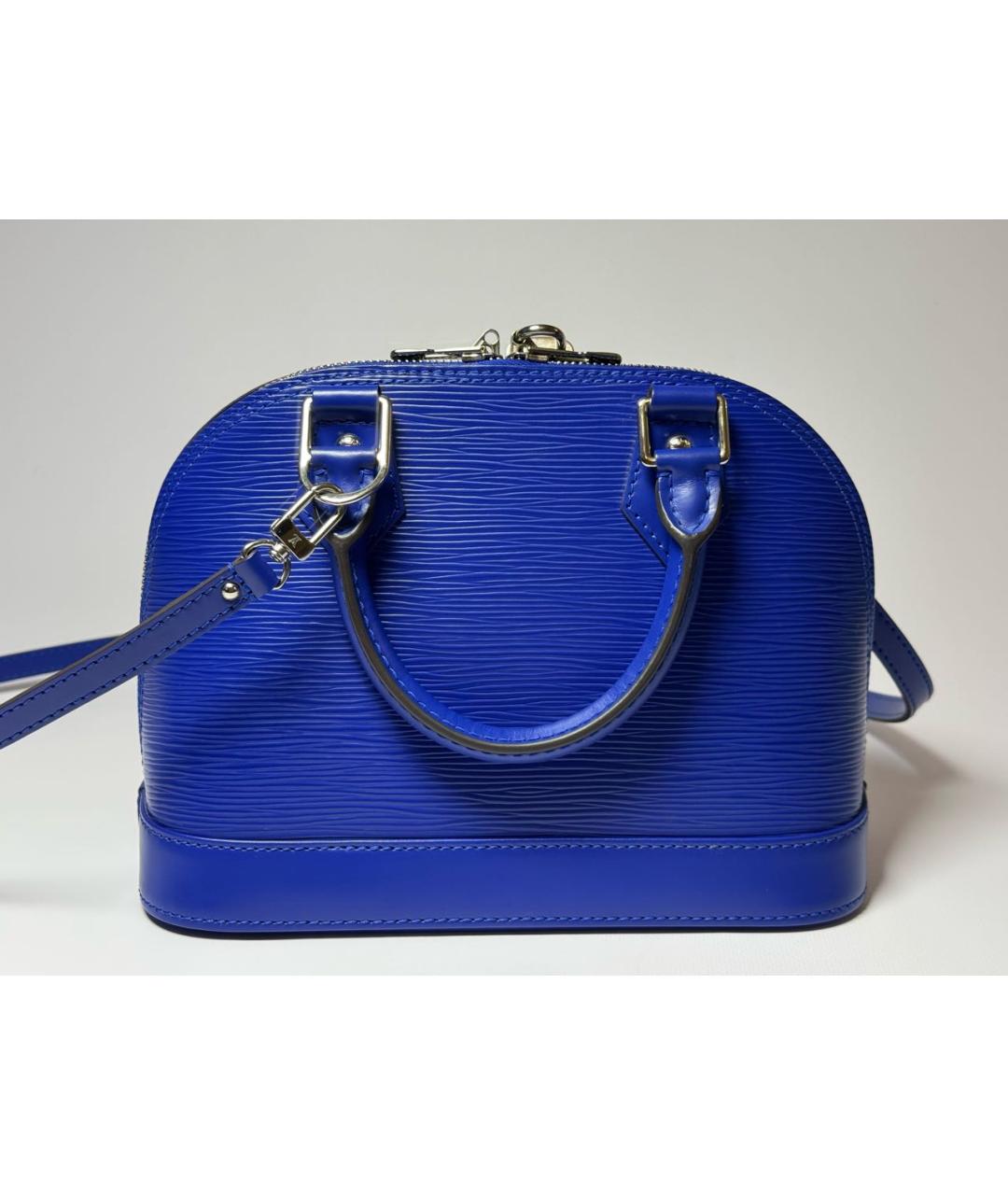 LOUIS VUITTON Синяя кожаная сумка с короткими ручками, фото 5