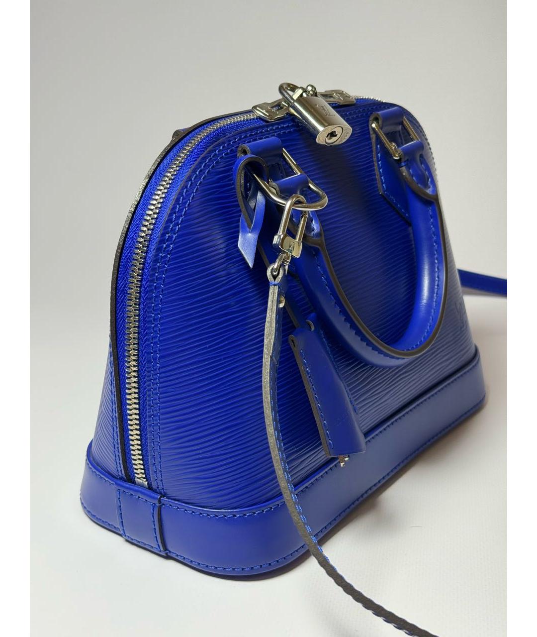 LOUIS VUITTON Синяя кожаная сумка с короткими ручками, фото 2