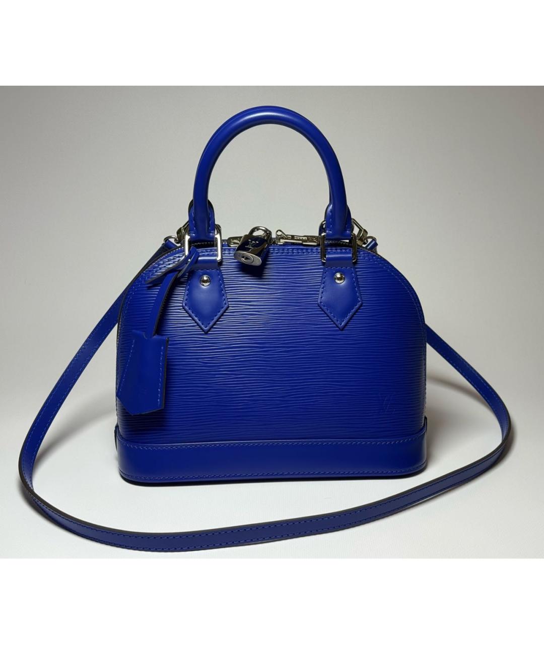 LOUIS VUITTON Синяя кожаная сумка с короткими ручками, фото 9