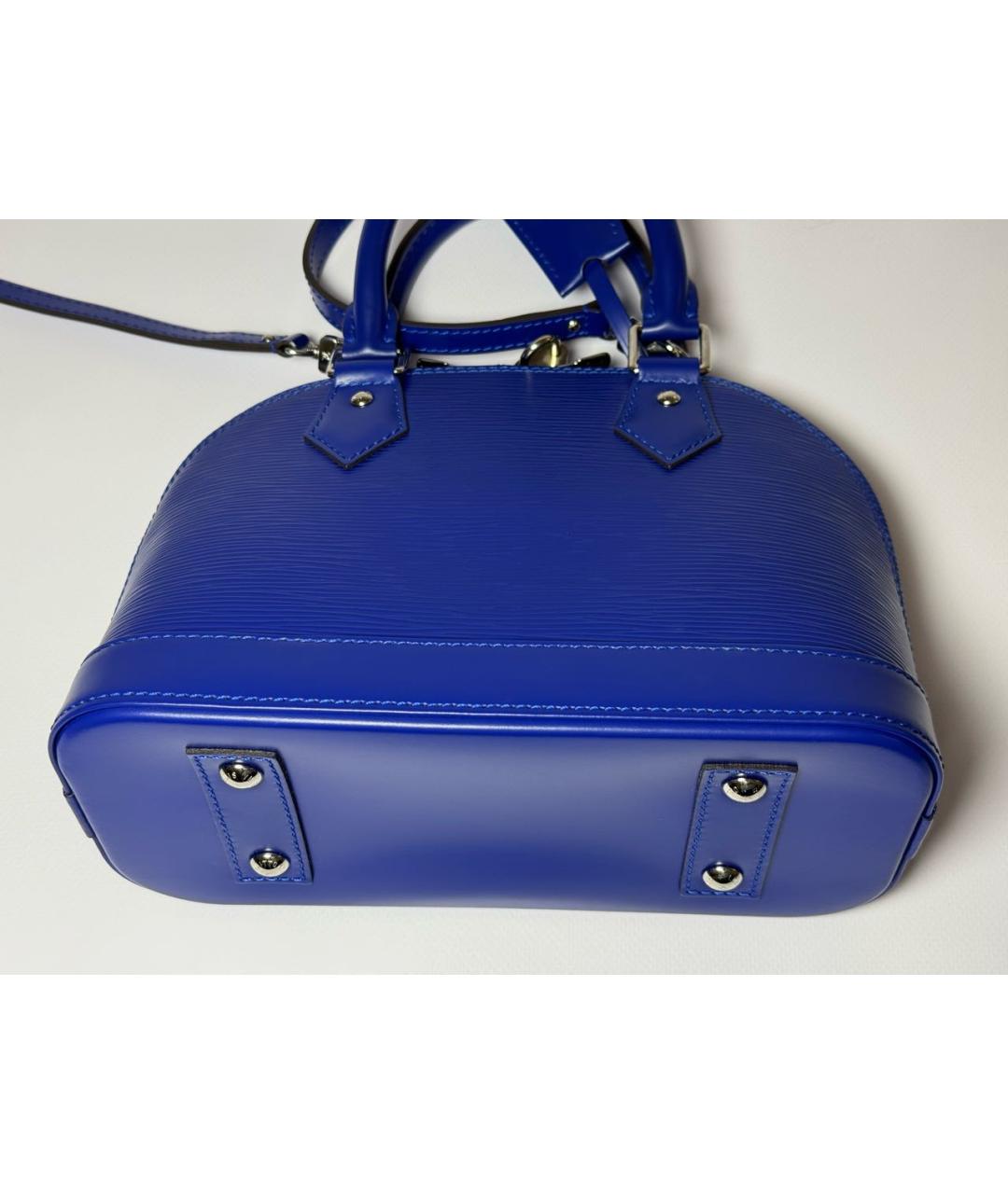 LOUIS VUITTON Синяя кожаная сумка с короткими ручками, фото 7