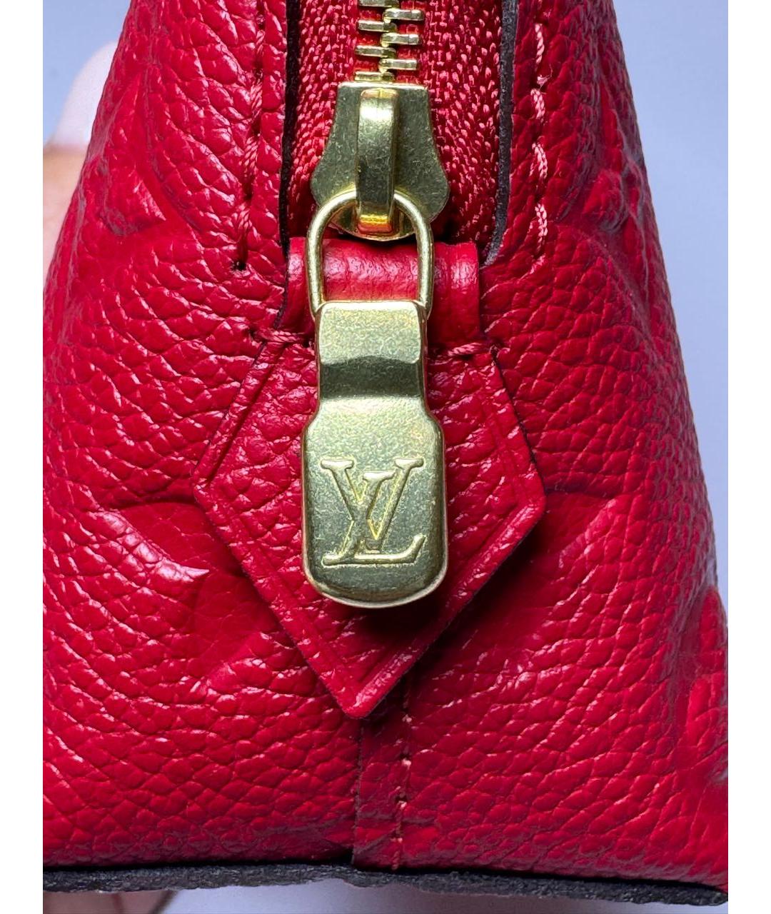 LOUIS VUITTON Красная кожаная косметичка, фото 8