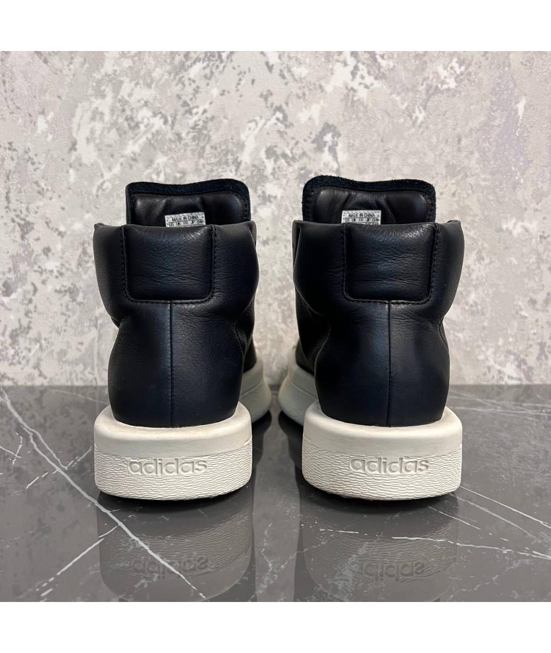 RICK OWENS Черные кожаные кроссовки, фото 4