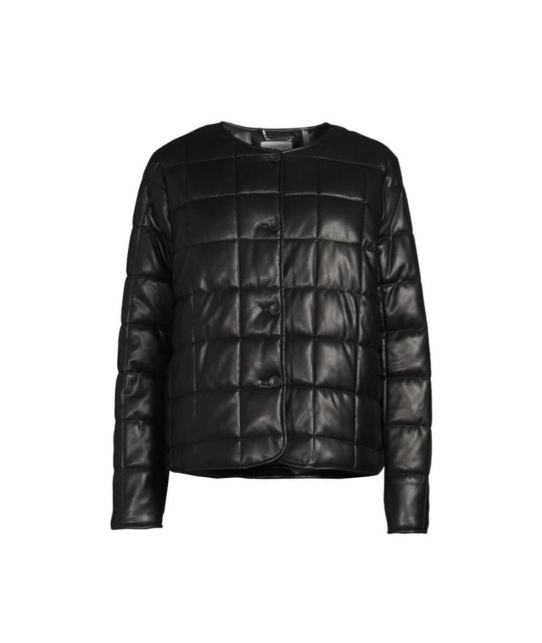 CALVIN KLEIN Черная кожаная куртка, фото 1