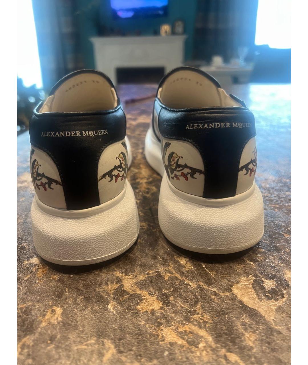 ALEXANDER MCQUEEN Белые кожаные слипоны, фото 3