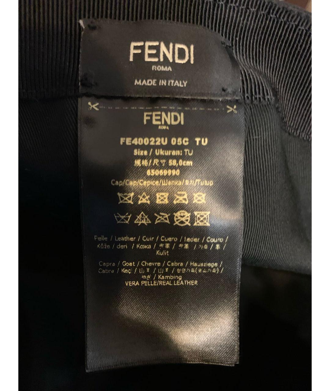 FENDI Черная хлопковая кепка/бейсболка, фото 6