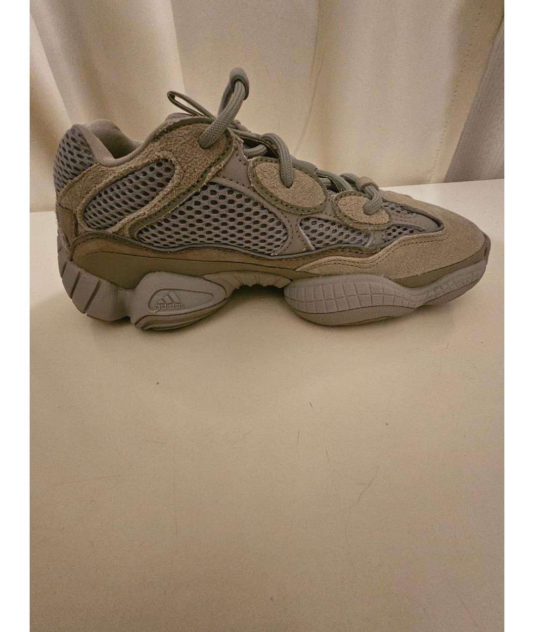 ADIDAS YEEZY Бежевые кожаные кроссовки, фото 5