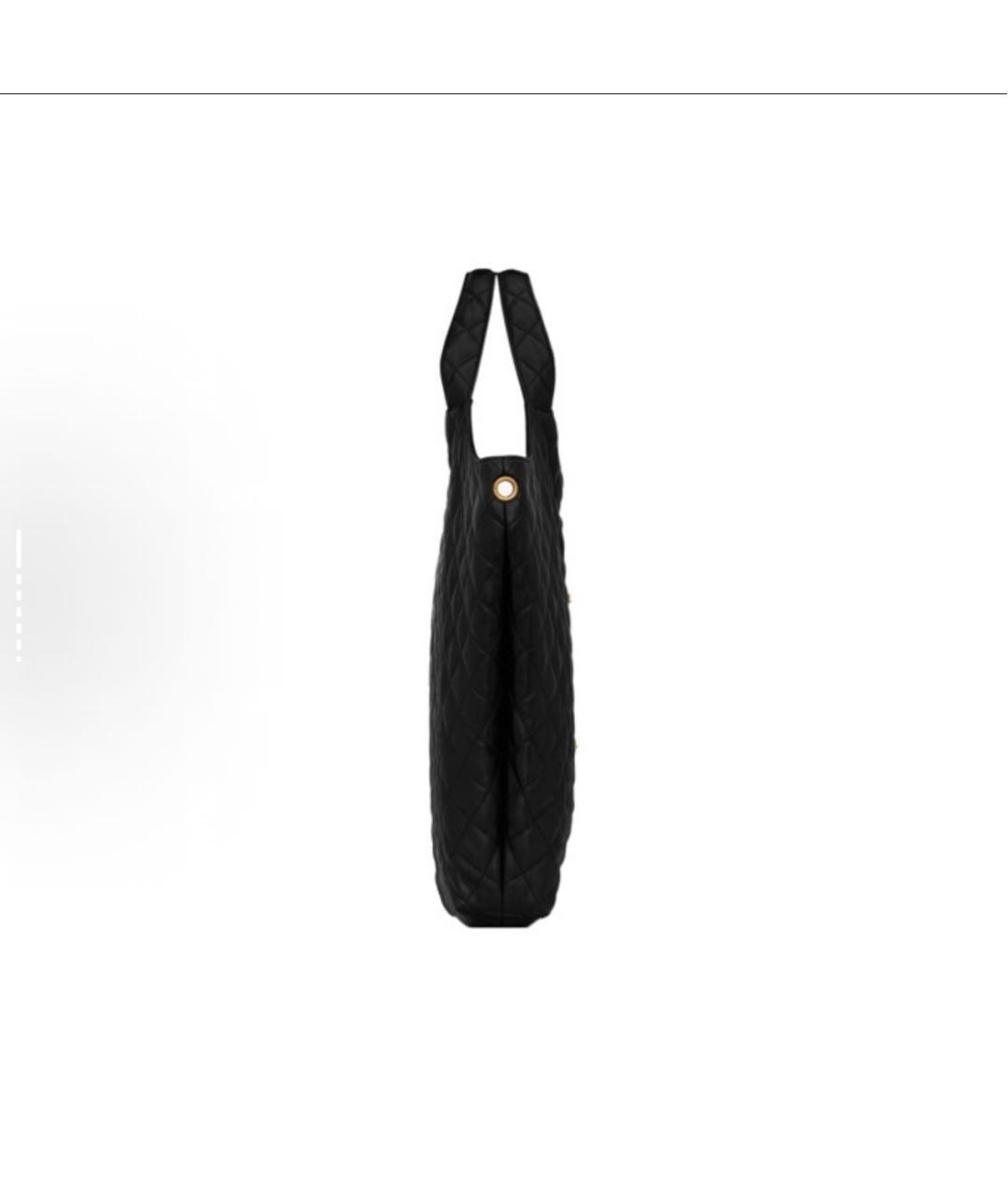 SAINT LAURENT Черная кожаная сумка тоут, фото 6