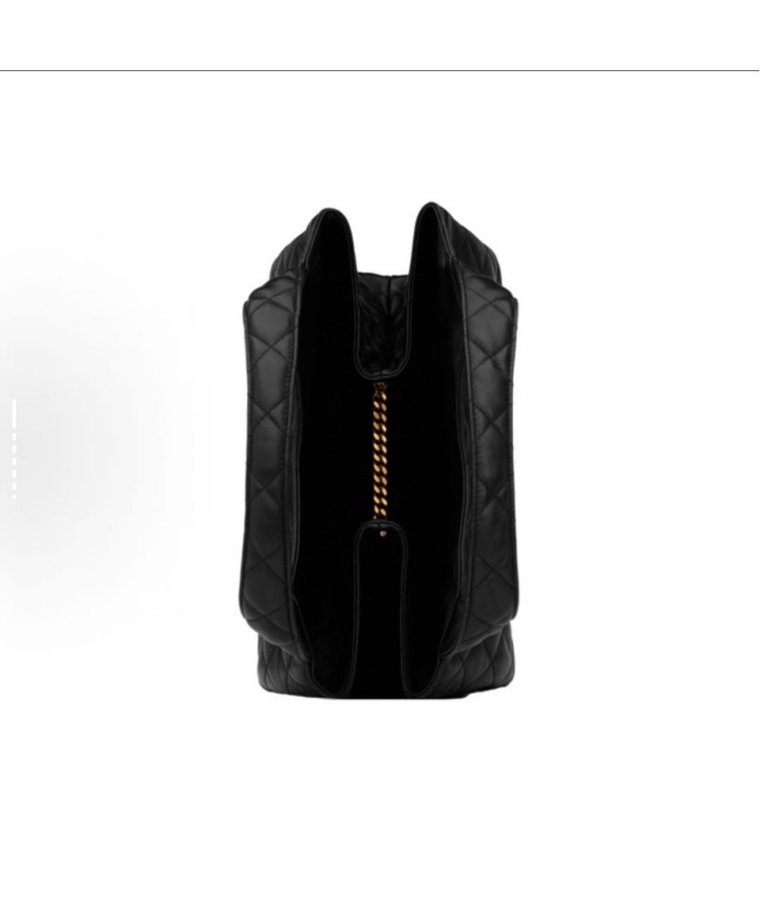 SAINT LAURENT Черная кожаная сумка тоут, фото 5