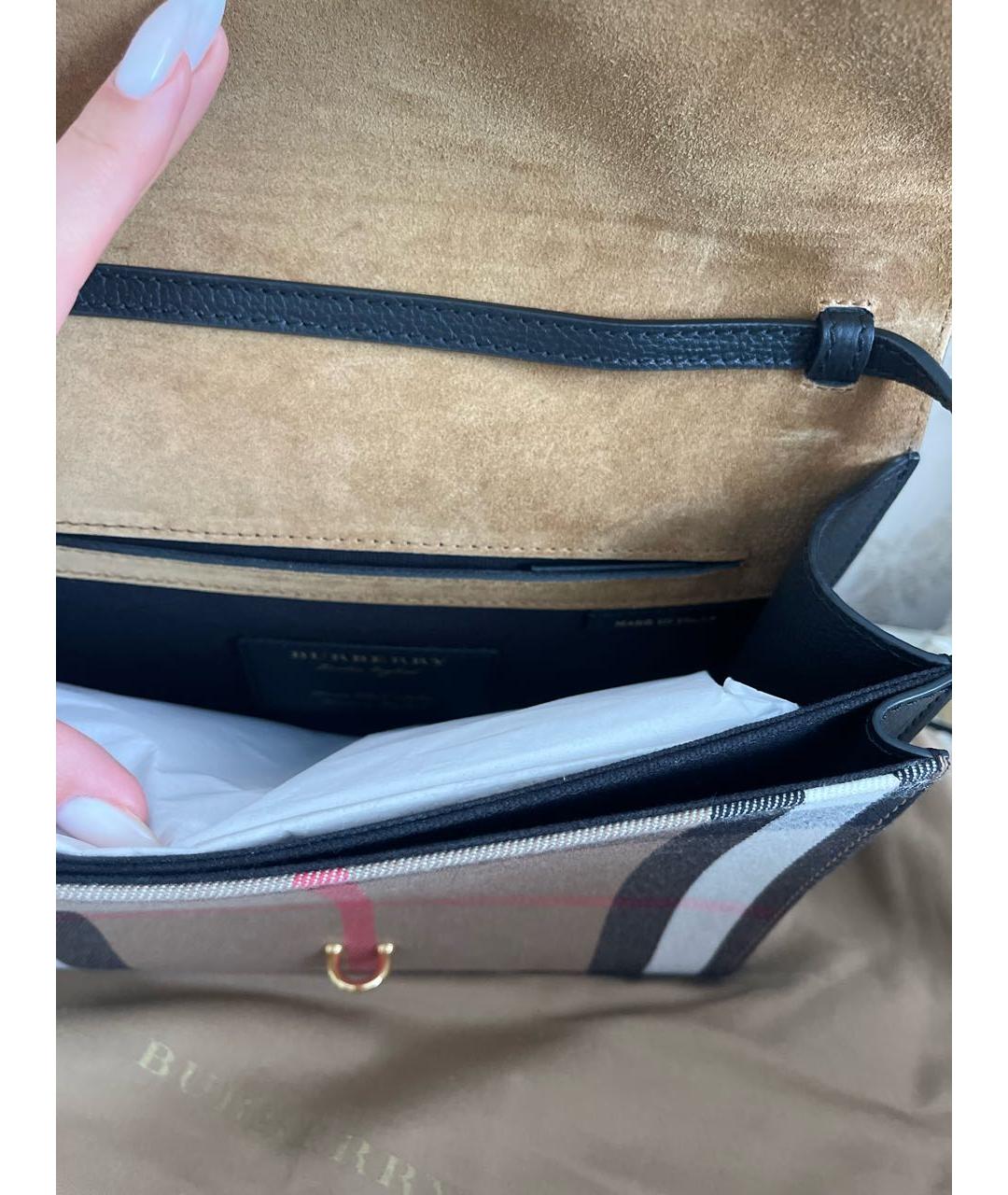BURBERRY Черная кожаная сумка через плечо, фото 6