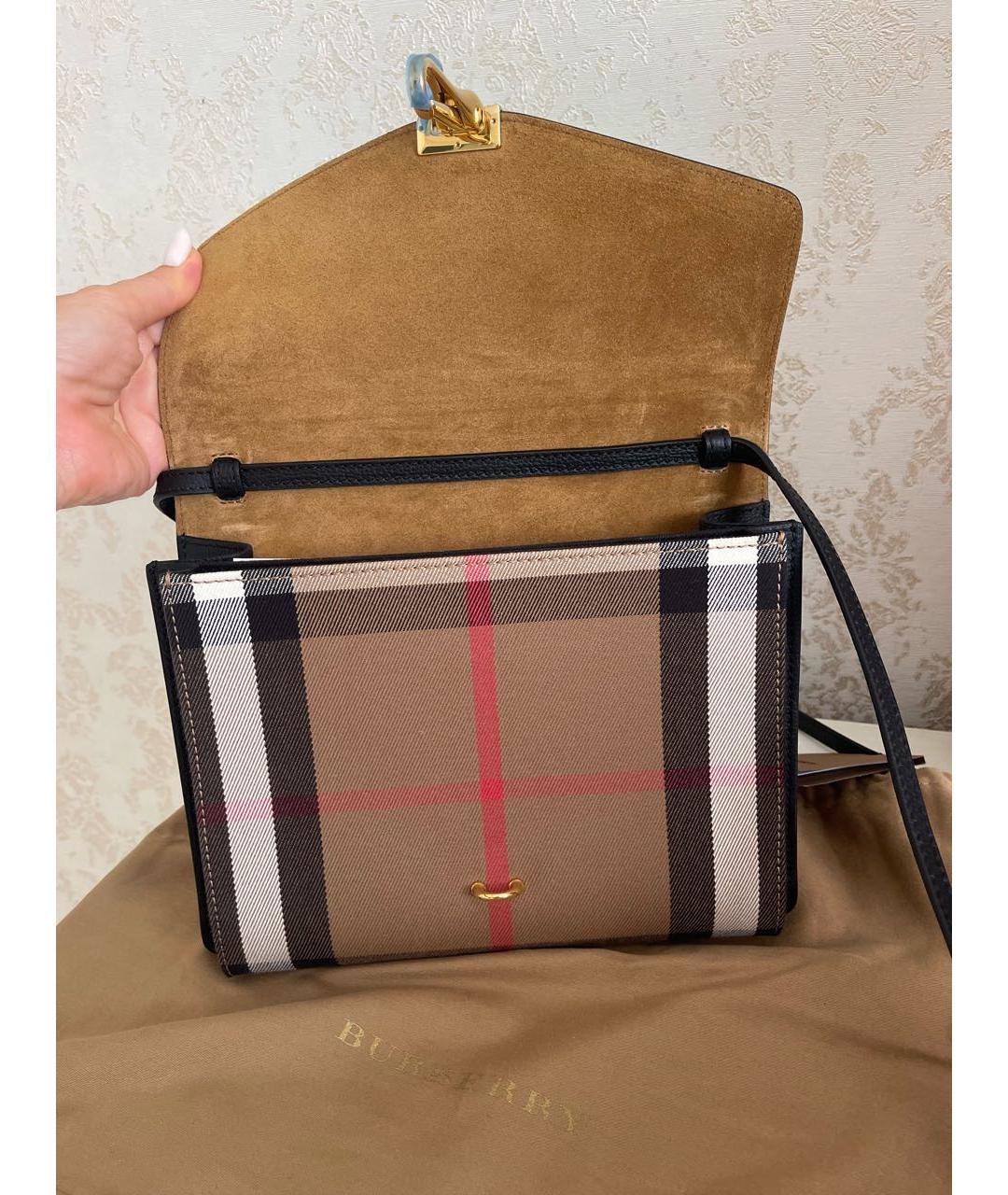 BURBERRY Черная кожаная сумка через плечо, фото 5