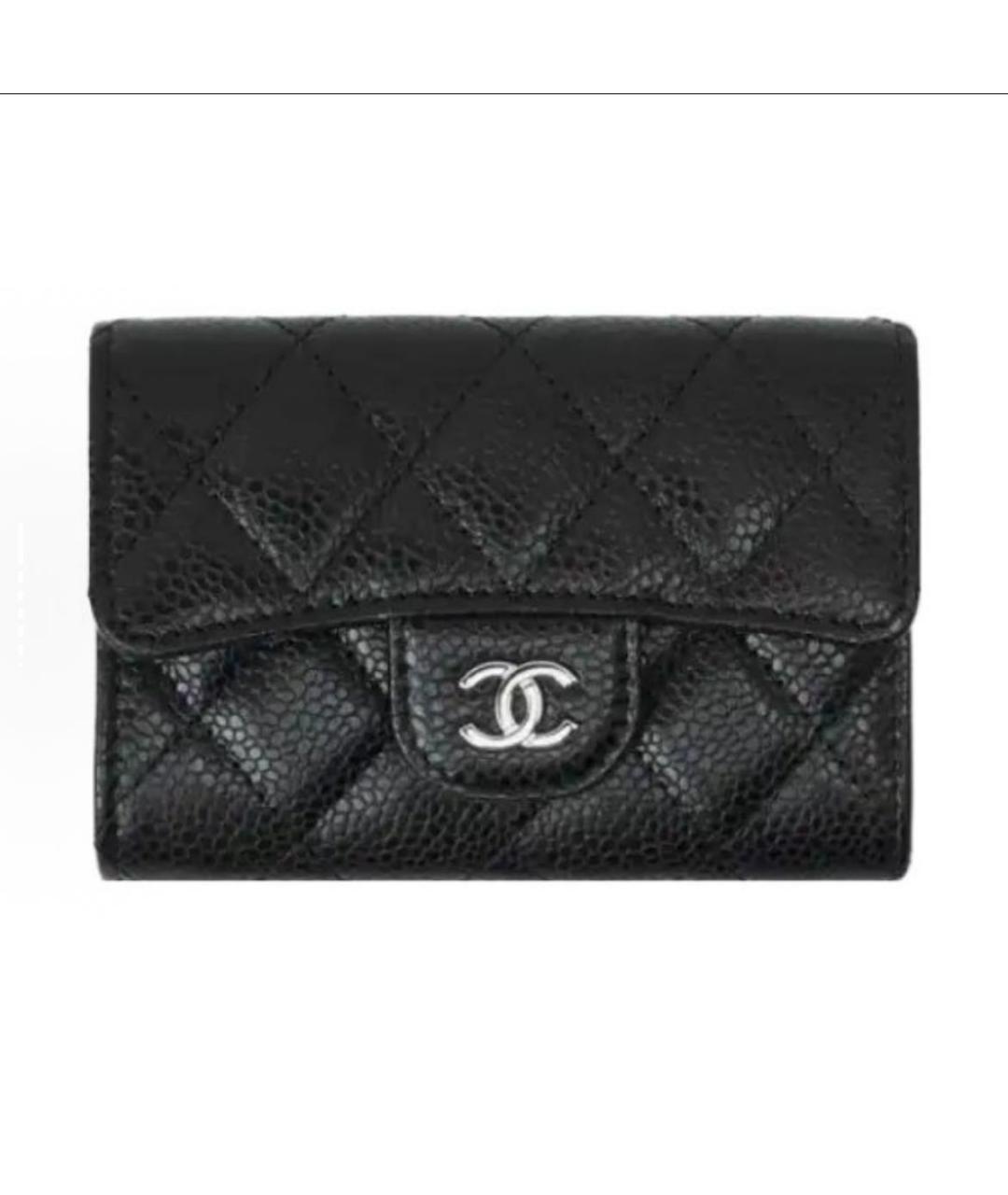 CHANEL Черный кожаный кошелек, фото 4