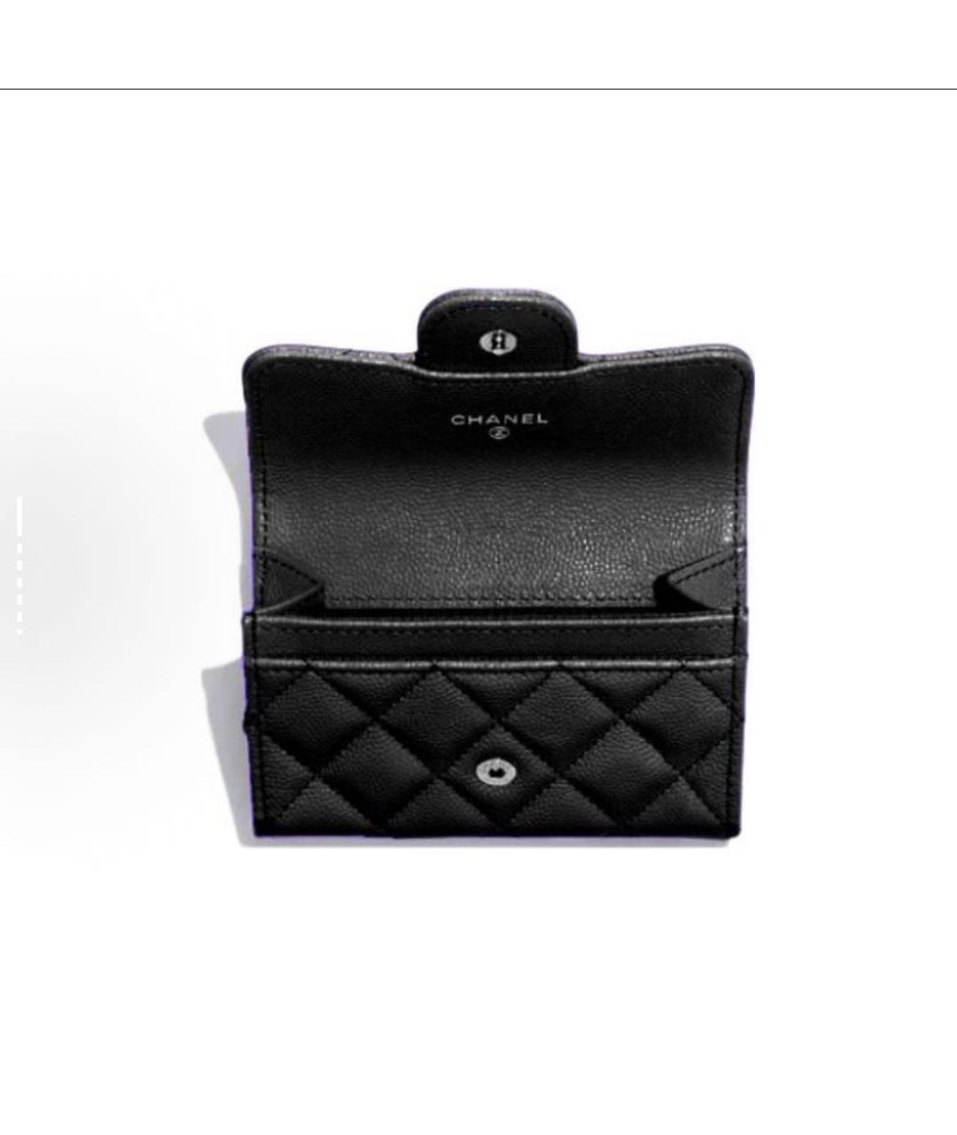 CHANEL Черный кожаный кошелек, фото 2