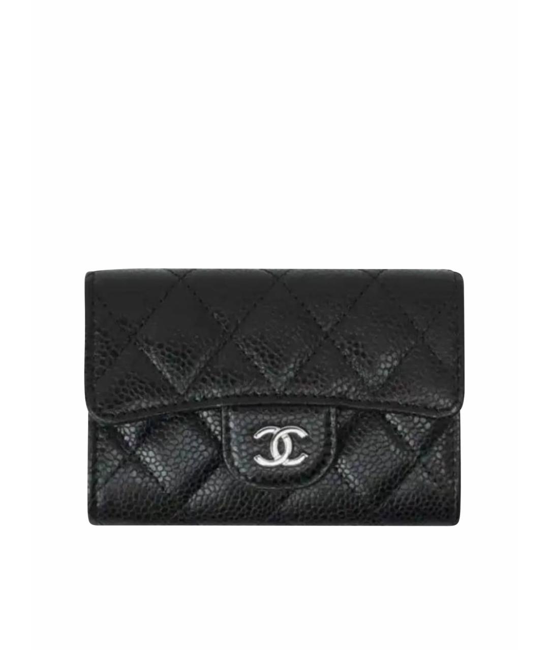 CHANEL Черный кожаный кошелек, фото 1