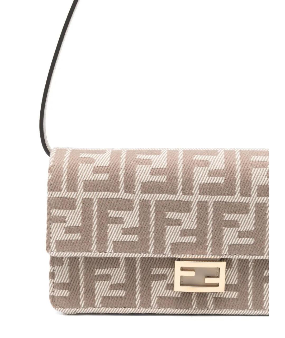 FENDI Бежевый кожаный кошелек, фото 4