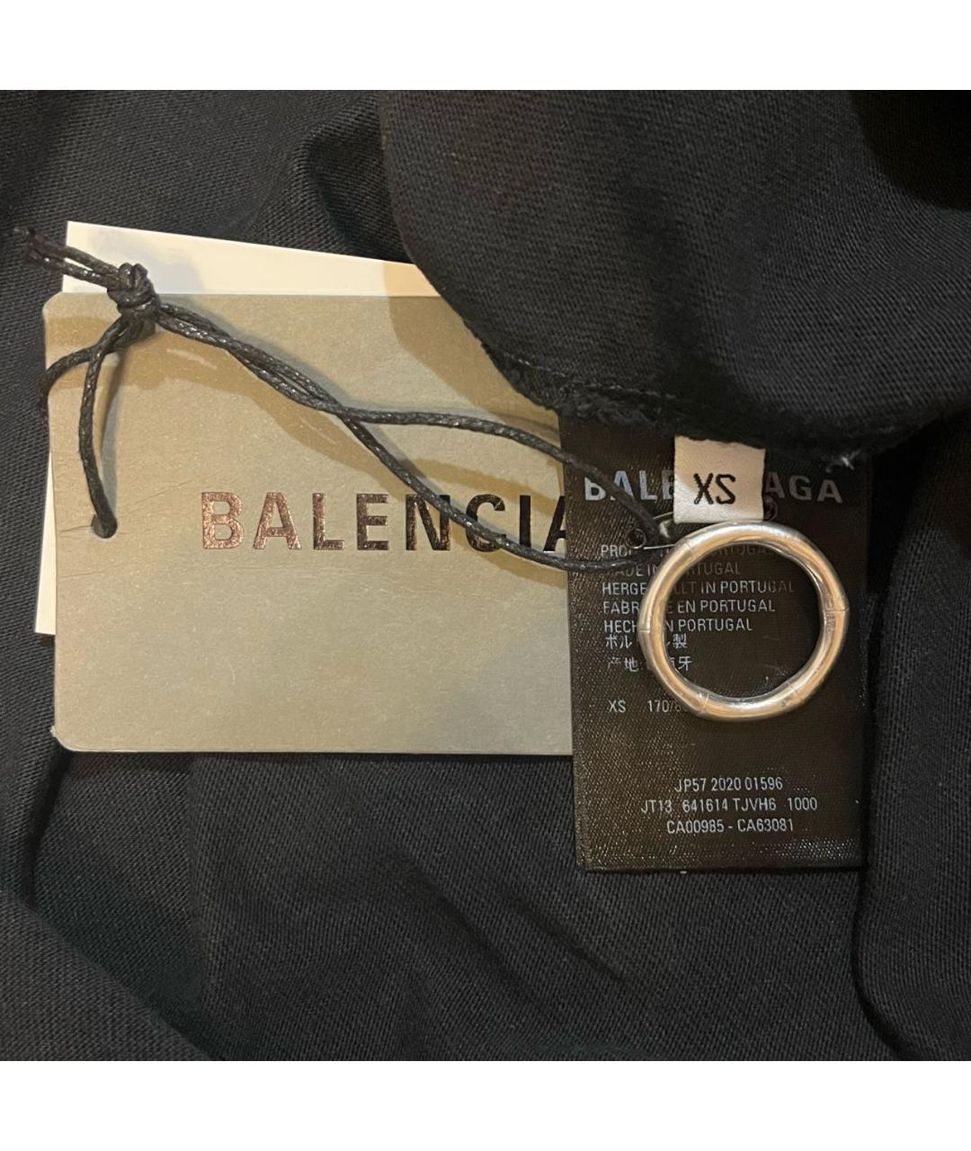 BALENCIAGA Черная хлопковая футболка, фото 4