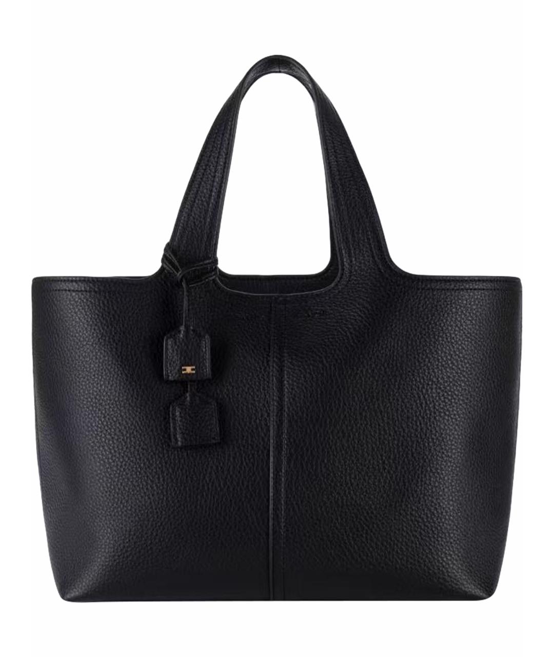ELISABETTA FRANCHI Черная сумка тоут из искусственной кожи, фото 1