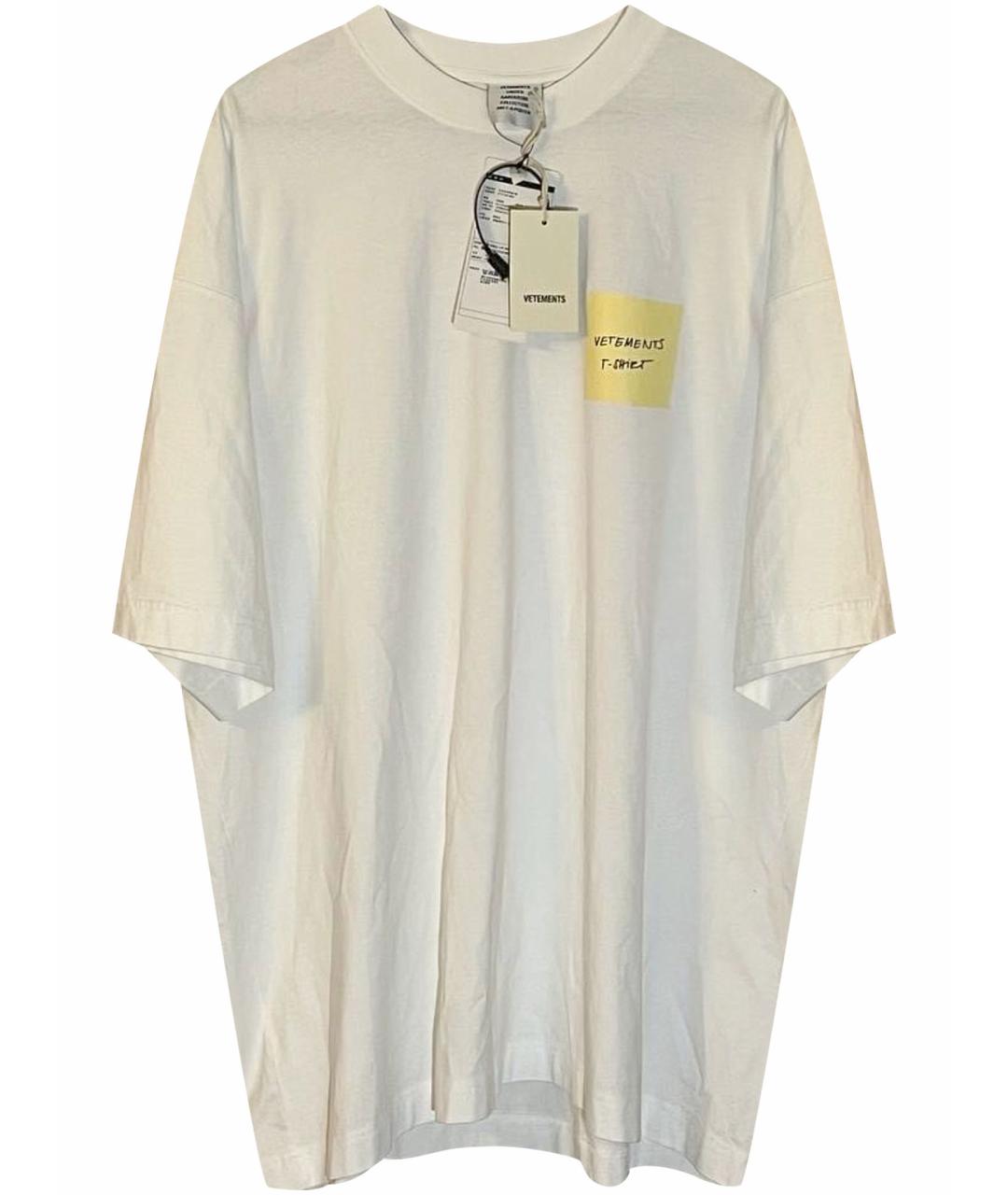 VETEMENTS Белая хлопковая футболка, фото 1