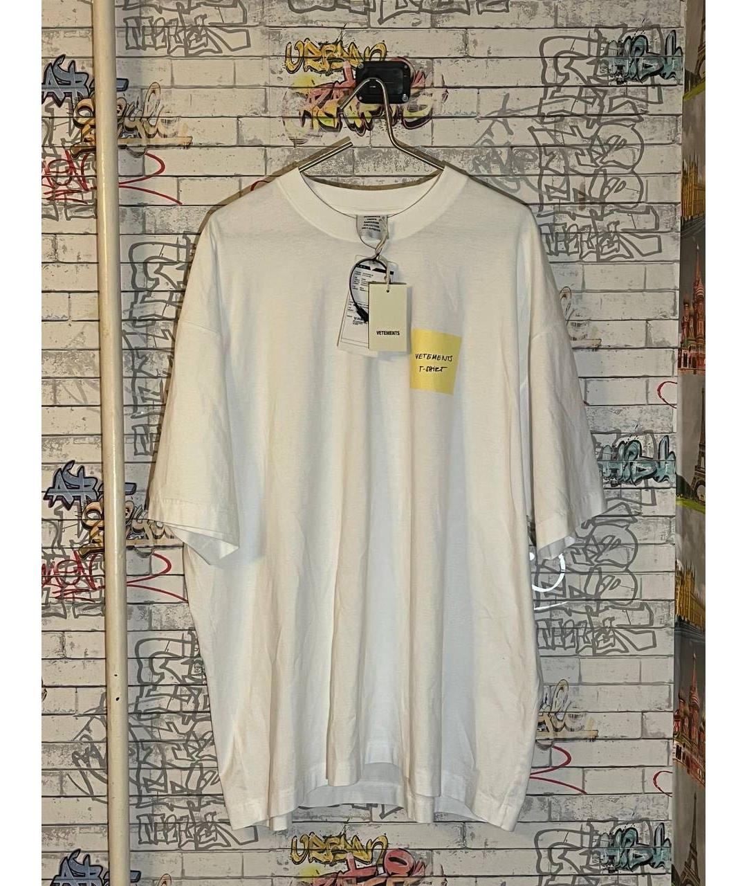 VETEMENTS Белая хлопковая футболка, фото 5