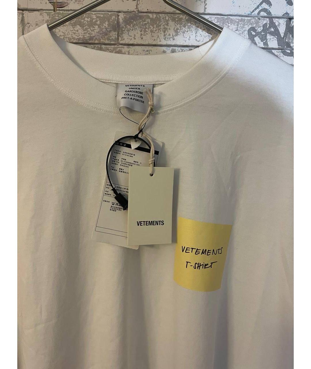 VETEMENTS Белая хлопковая футболка, фото 2