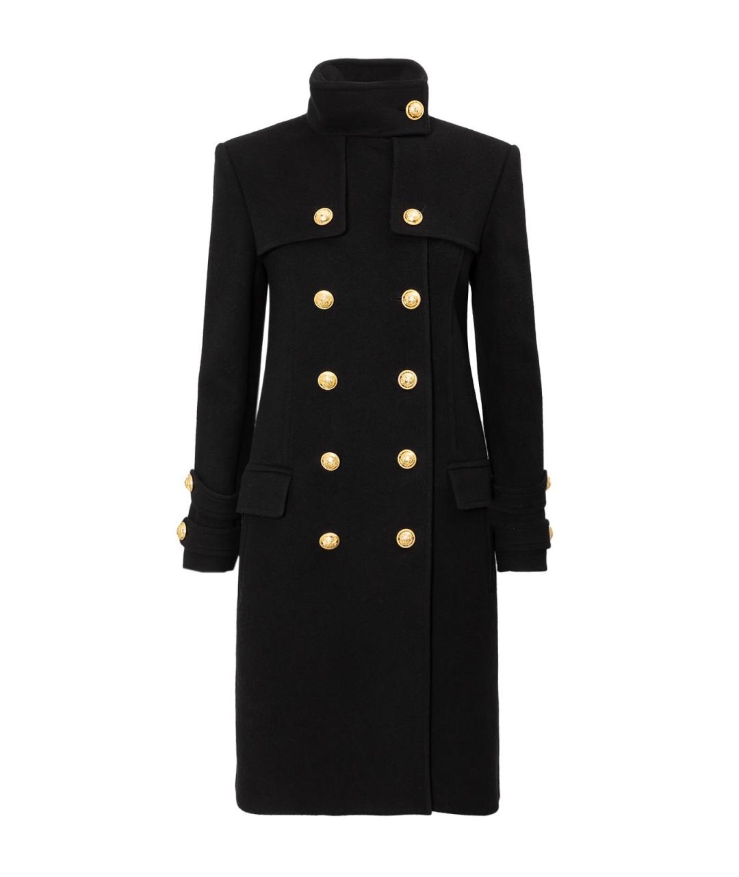 BALMAIN Черное шерстяное пальто, фото 2
