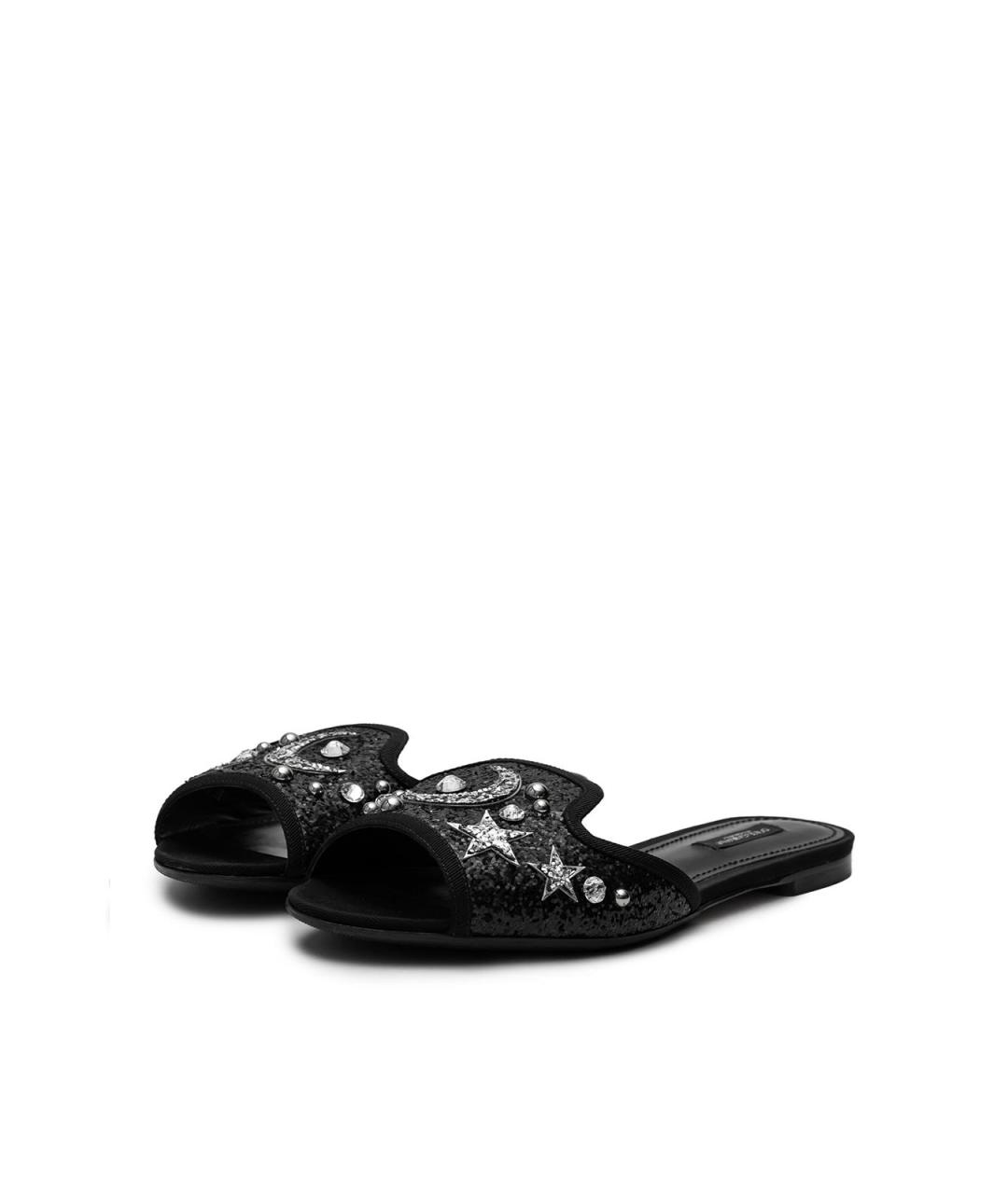 DOLCE&GABBANA Черные шлепанцы, фото 5