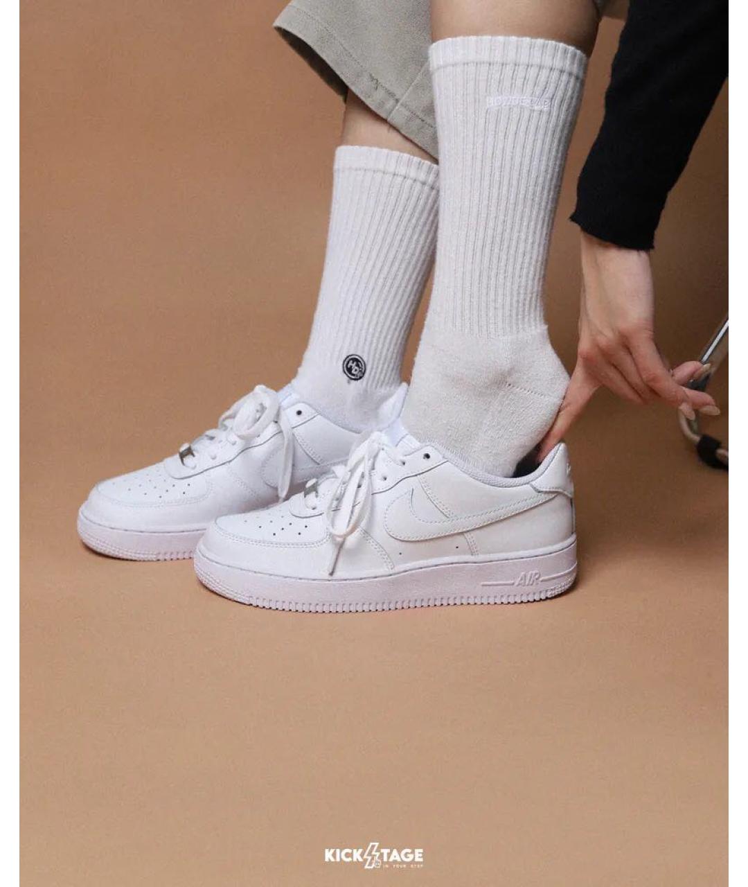 NIKE Белые кожаные кроссовки, фото 8