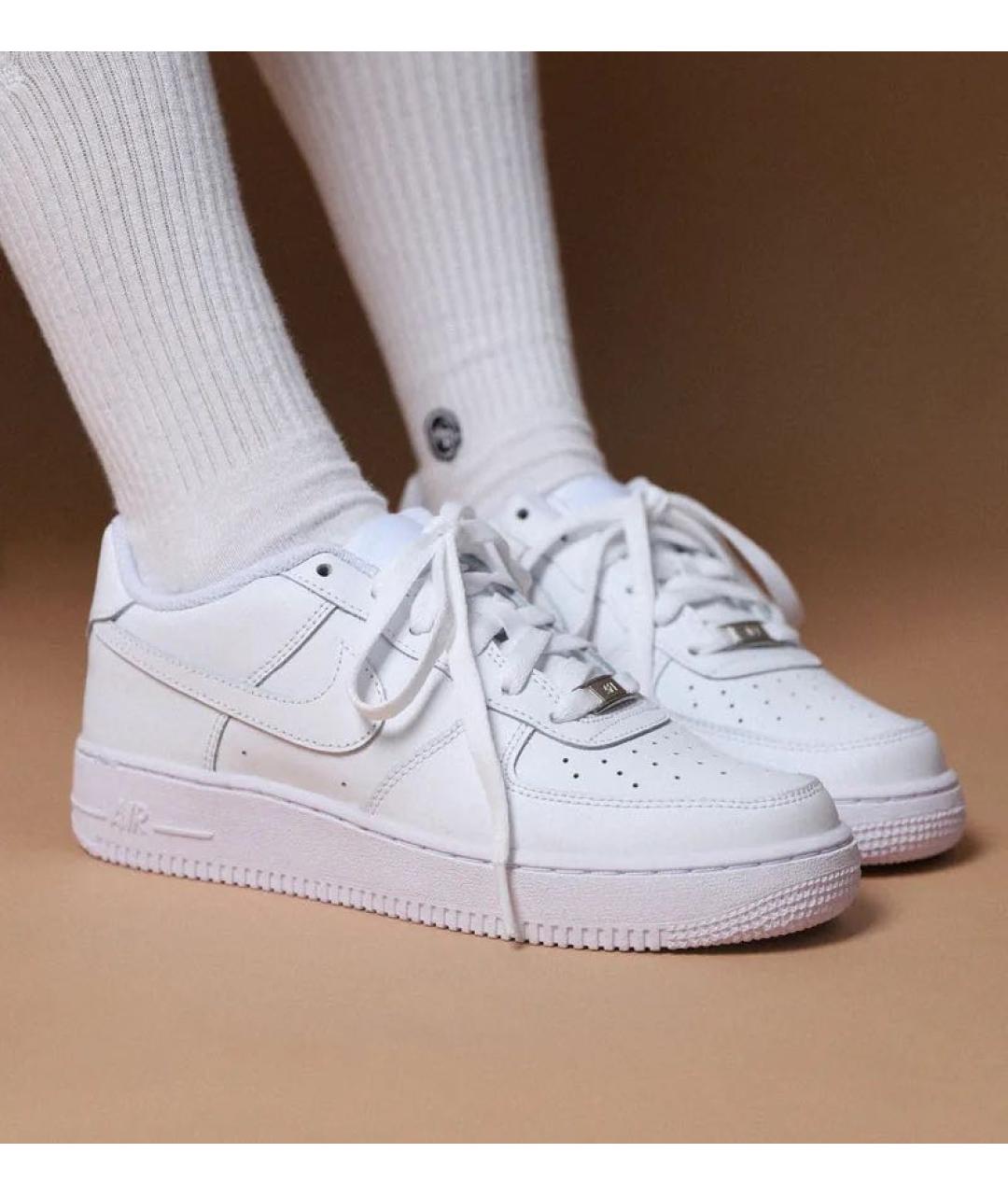 NIKE Белые кожаные кроссовки, фото 4