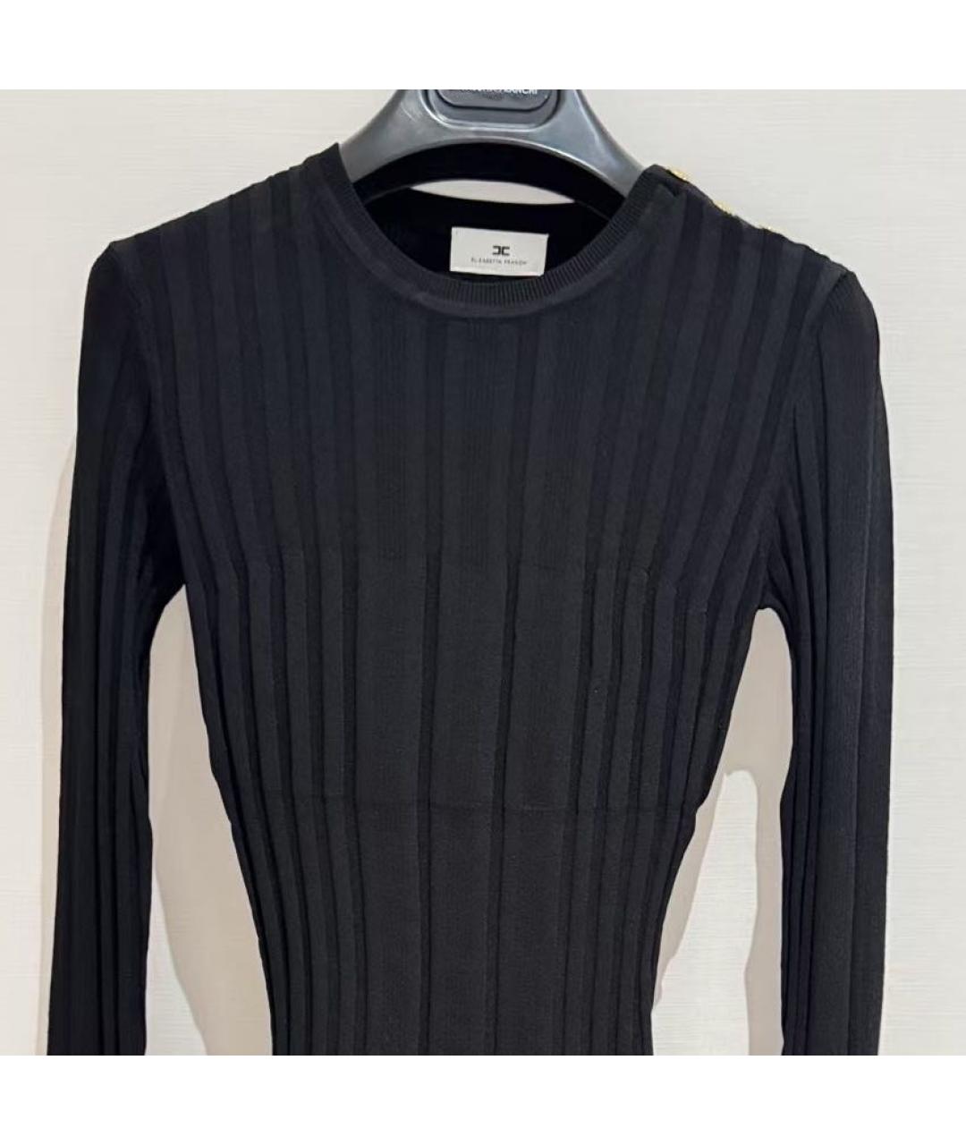 ELISABETTA FRANCHI Черное вискозное повседневное платье, фото 2