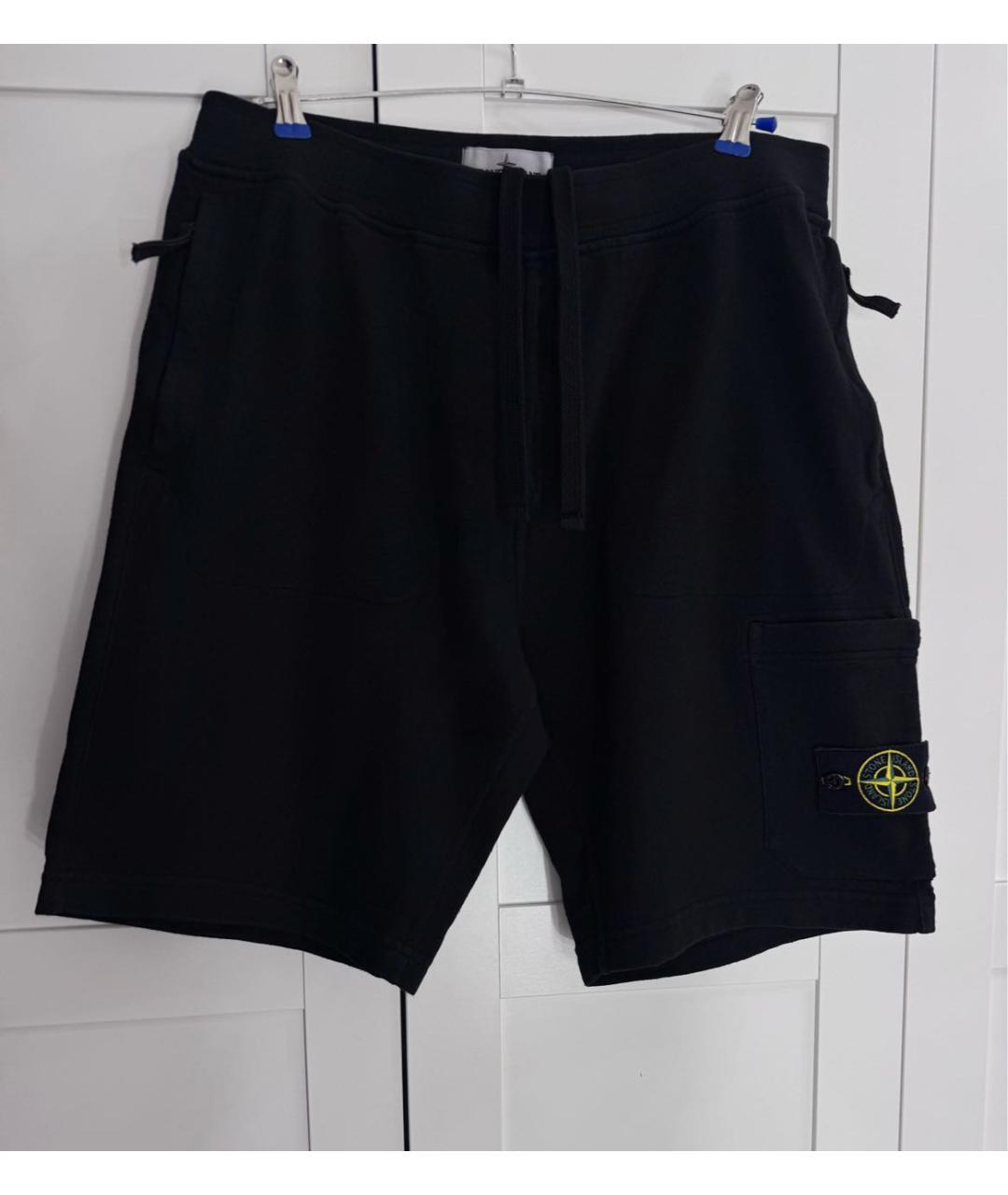 STONE ISLAND Черные хлопковые шорты, фото 6