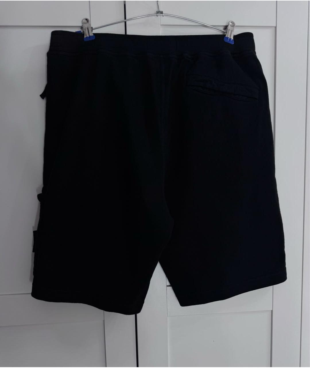 STONE ISLAND Черные хлопковые шорты, фото 2