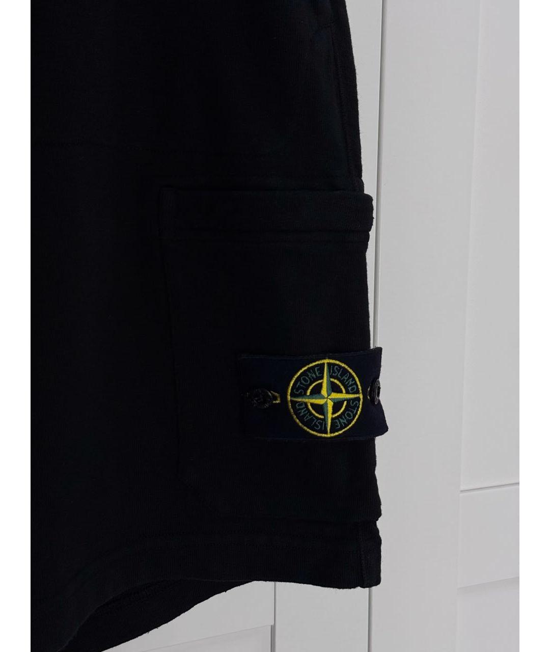 STONE ISLAND Черные хлопковые шорты, фото 3
